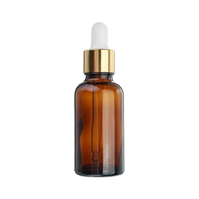 Conta Gotas Vidro Ambar 30ml Gotejador Dourado Bulbo Canula Oleo essencial Aromaterapia