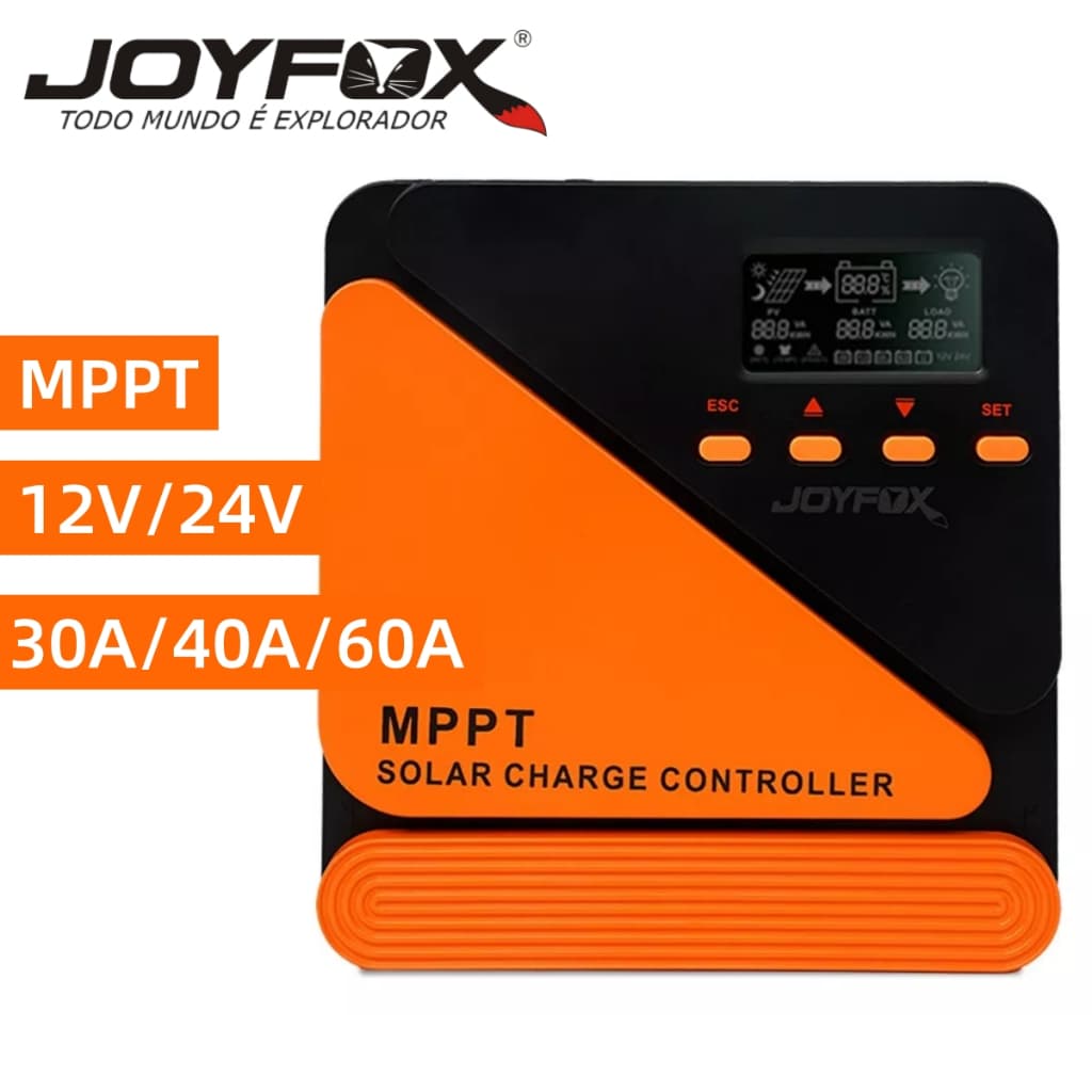 Controlador De Carga Painel Solar MPPT 20A/40A/60A JOYFOX 12V/24V/48V