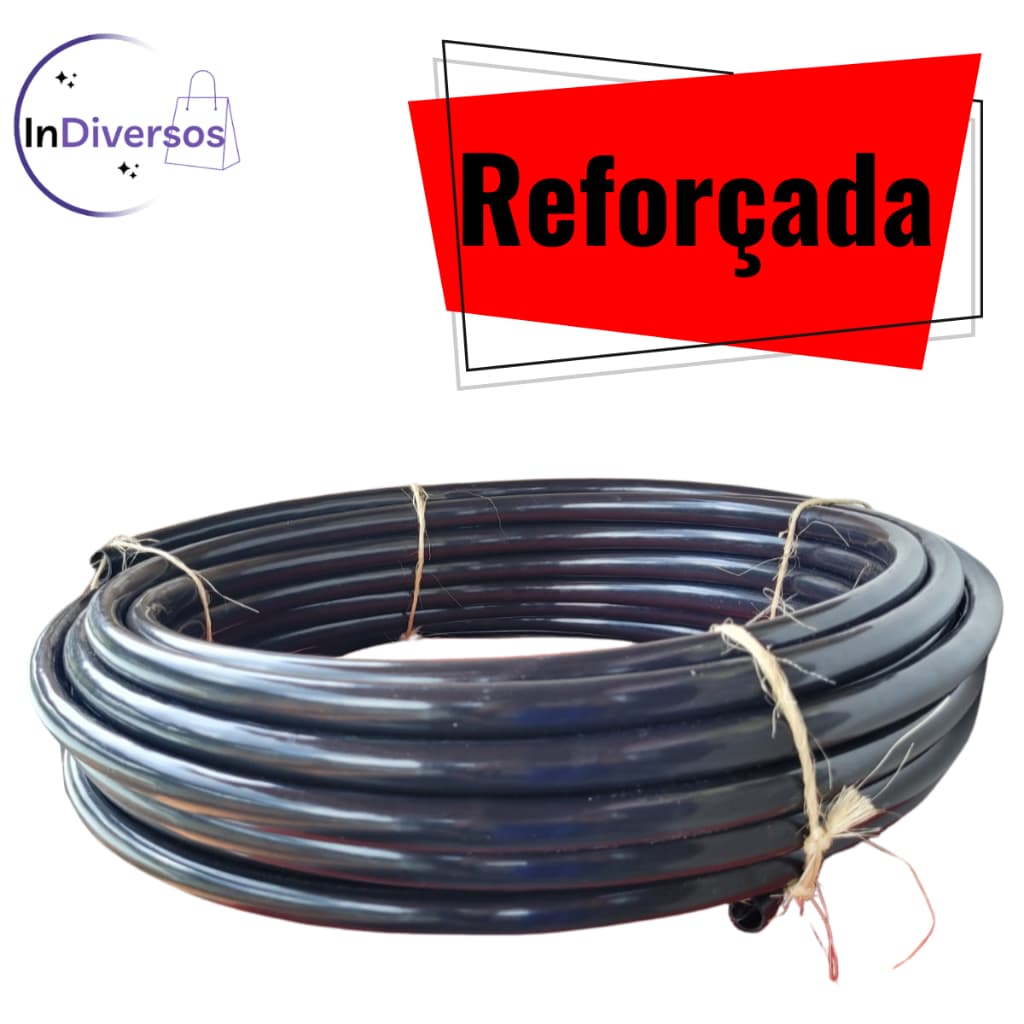 Mangueira Preta Tubo P/ irrigação Plástica 100 Metros Reforçada Promoção Polietileno Água