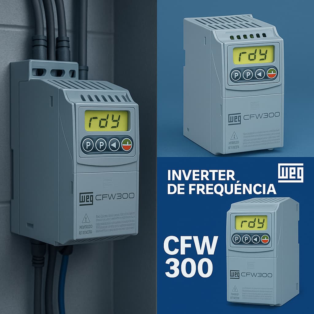 Inversor de frequência WEG CFW300 4cv 380v 6,5a Trifásico Sem IGBT de Frenagem