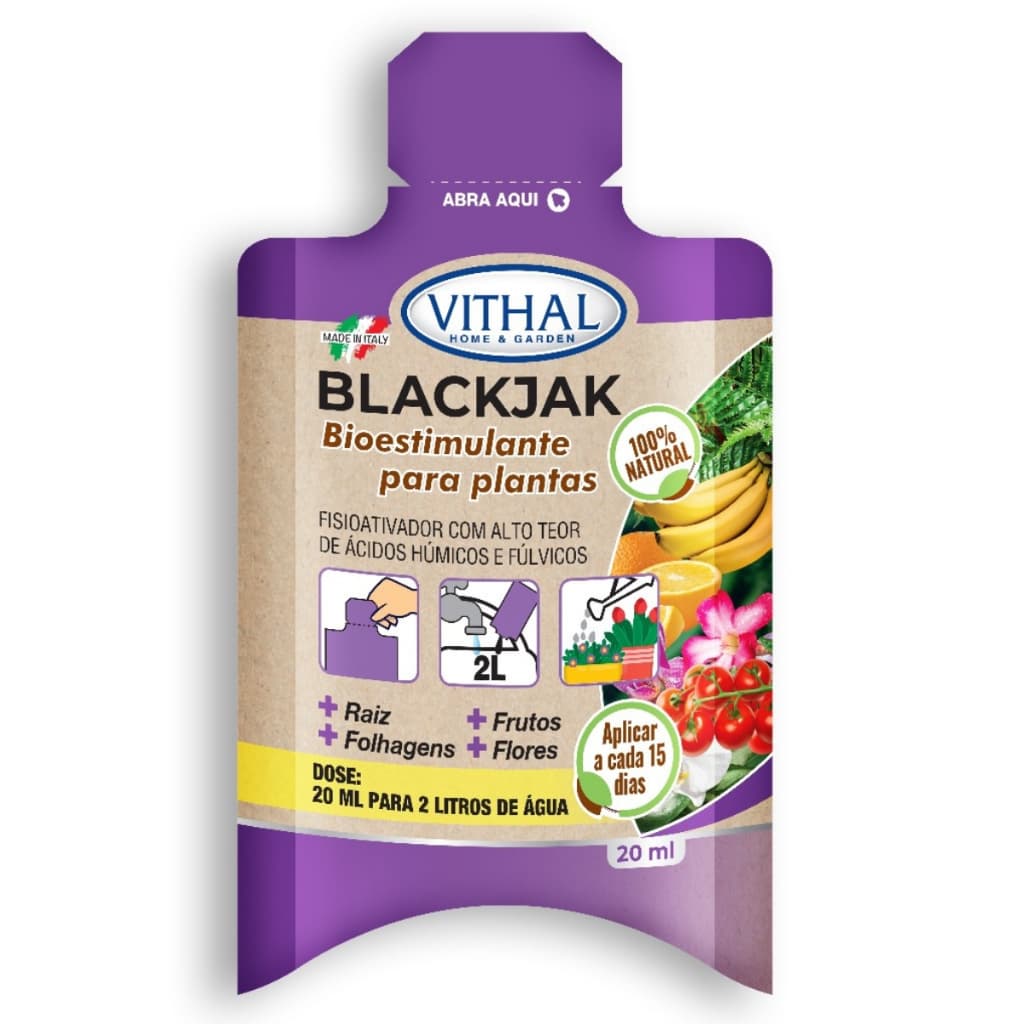 Enraizador Bioestimulante Para Plantas Natural Blackjak Vithal Raiz Frutos Flores 20 mL