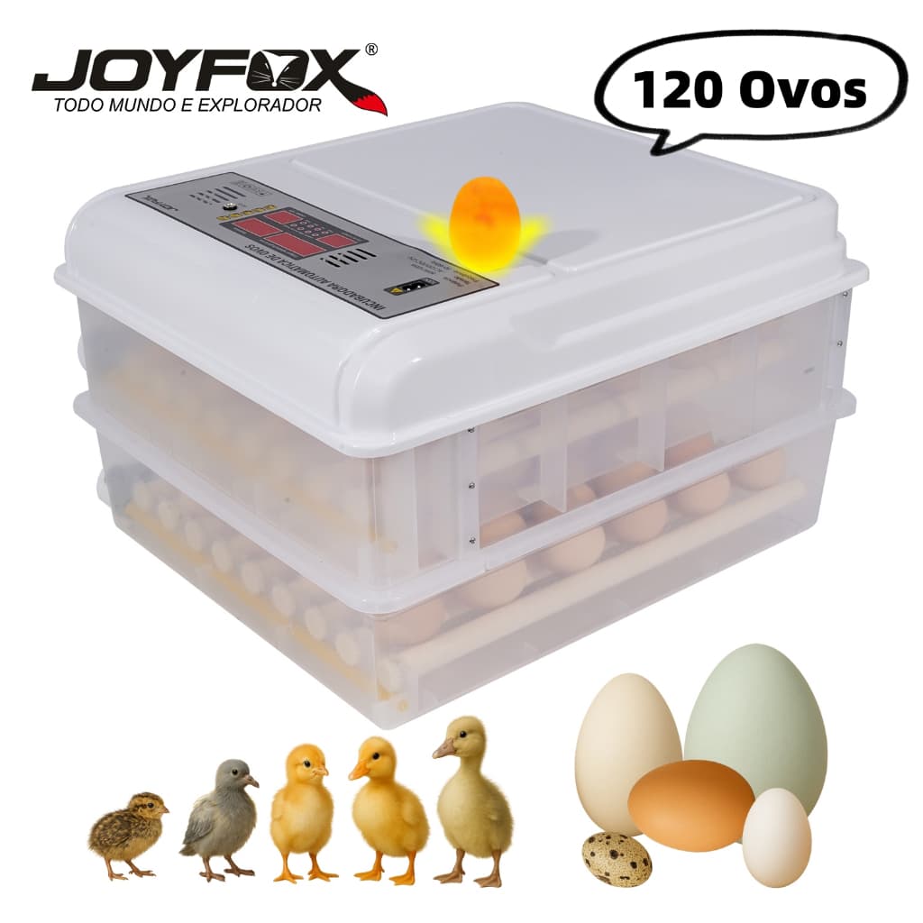 Chocadeira Incubadora Automática 100 -120 Ovos Rolagem Com Ovoscópio 127V 220V Chocadeira Elétrica