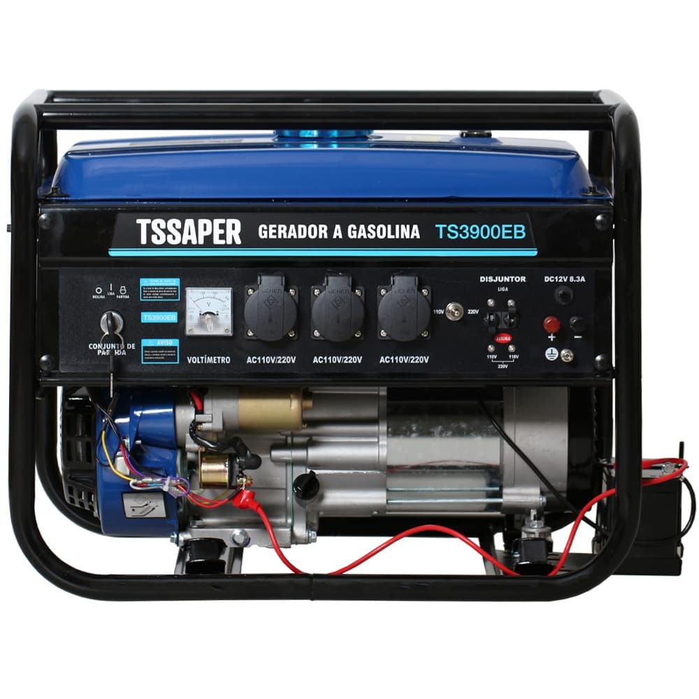 Gerador de Energia a Gasolina 3,75kva Partida Elétrica Monofásico com Tecnologia AVR 110/220V Tssaper
