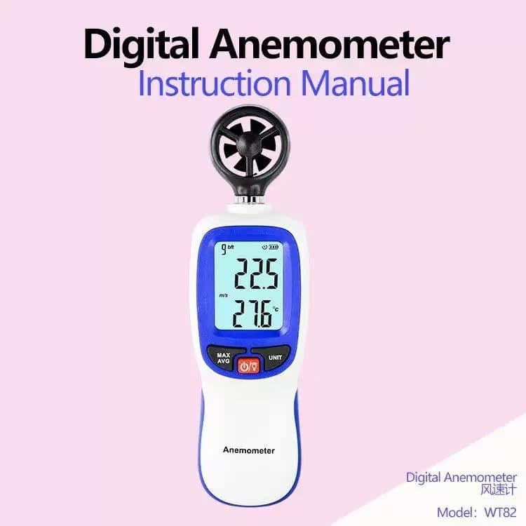 Anemômetro Novo Anemômetro Portátil Medidor de Velocidade do Vento e Temperatura Anemômetro Digital Portátil WT82
