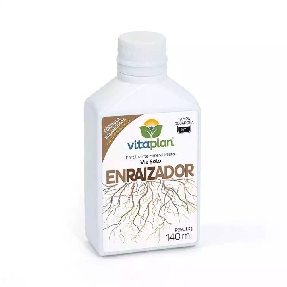 Fertilizante Enraizador 140ml Vitaplan Bioestimulante Natural frasco branco