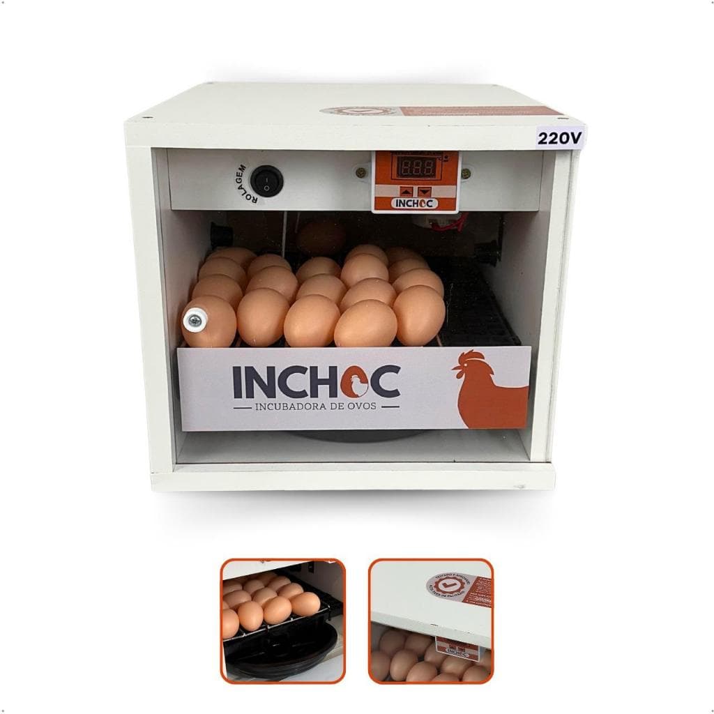 Chocadeira para 20 ovos de galinha Chocadeira com rolagem automática serve para Pavão Codorna Pato