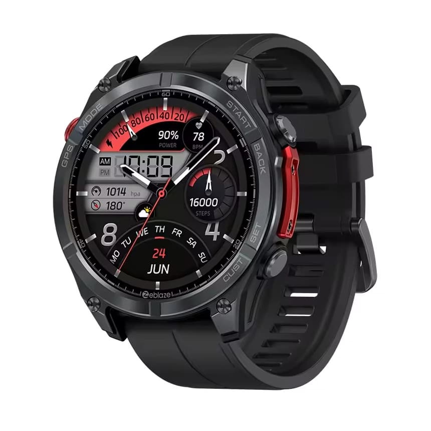 Novo Smartwatch Zeblaze Stratos 4 GPS Bússola Altímetro Baromêtro Lançamento 2025 Chamadas Bluetooth Tela AMOLED de 1,43