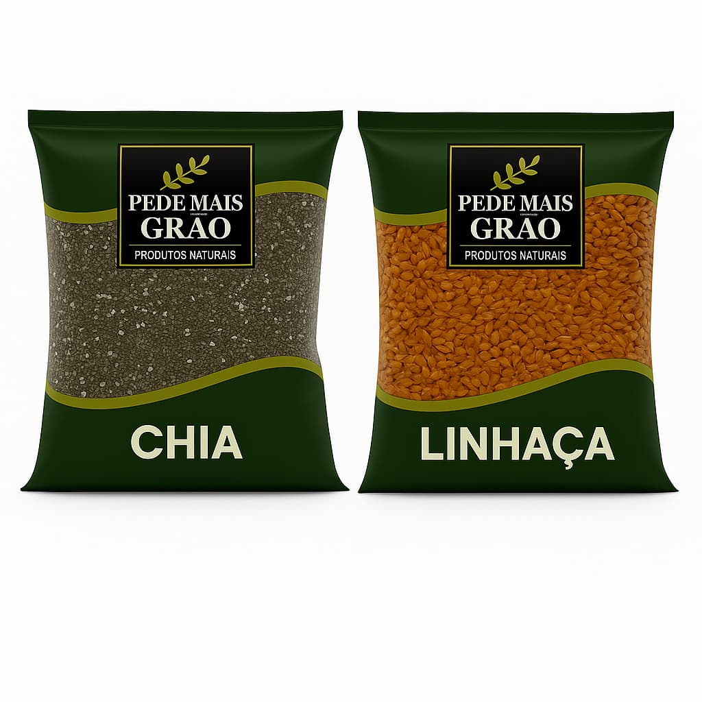 Semente de Chia e Semente de linhaça dourada Premium 1kg