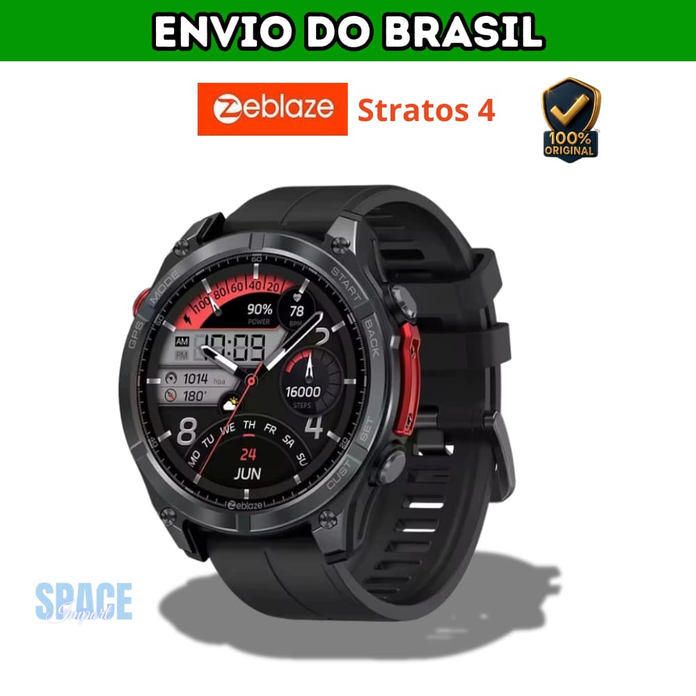 Smartwatch zeblaze stratos 4 GPS / bússola  / altímetro / baromêtro lançamento / A pronta entrega