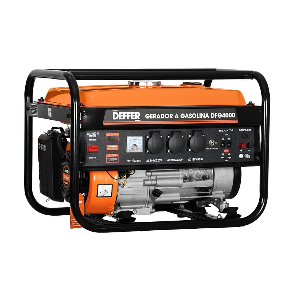Gerador a gasolina DEFFER DFG4000 3,75kva 110v/220v partida manual