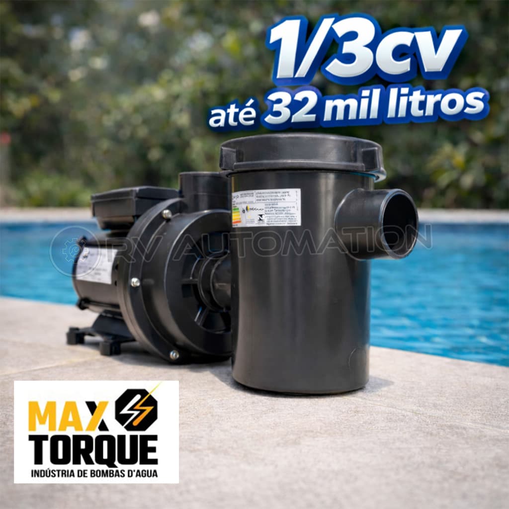 Motobomba Bomba Para Piscina 1/3hp Mono 127v 220v Maxtorque Silenciosa