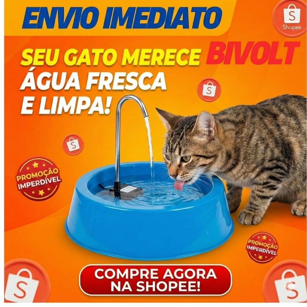 Kit Fonte Bebedouro  Completo 1,2 Litros Automático Fonte Bebedouro Gato  Pet Automático.