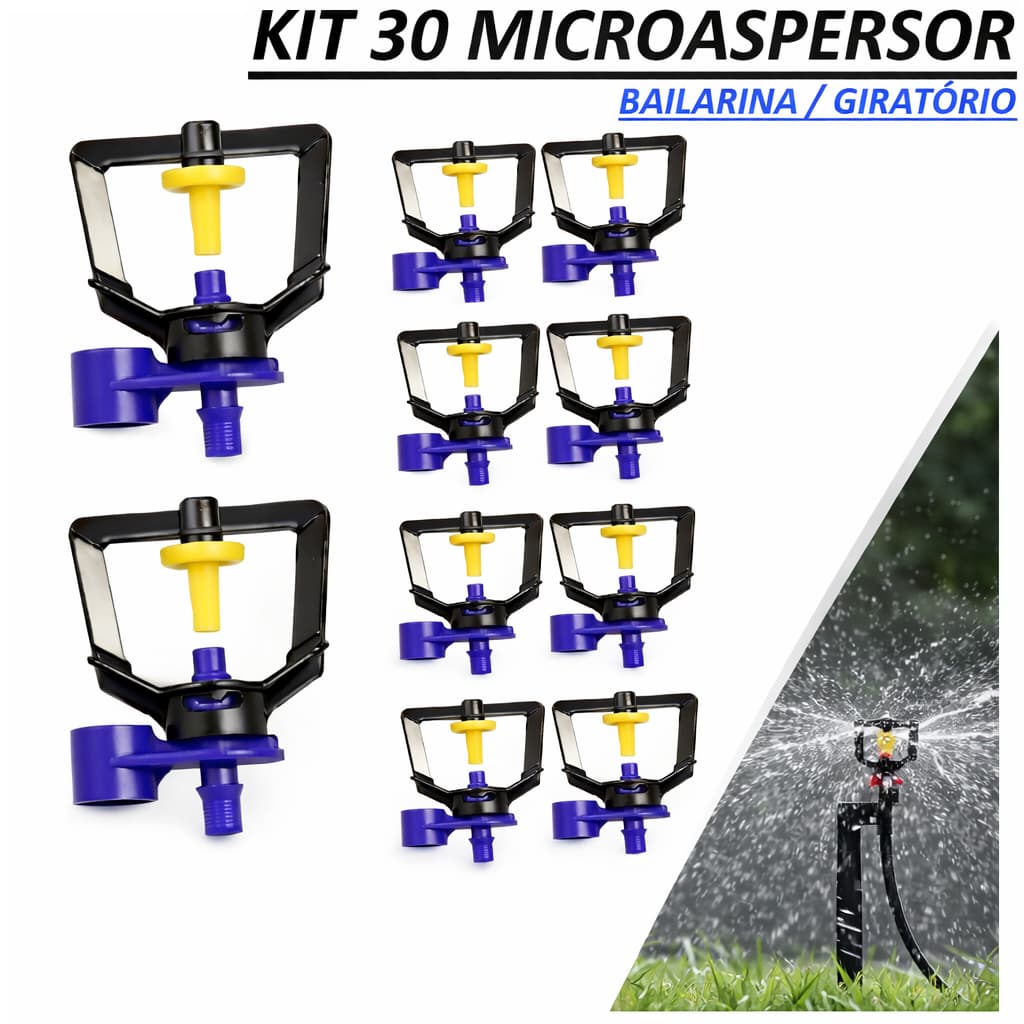 Kit 30 MicroAspersor Bailarina Giratório Para Irrigação Pressão