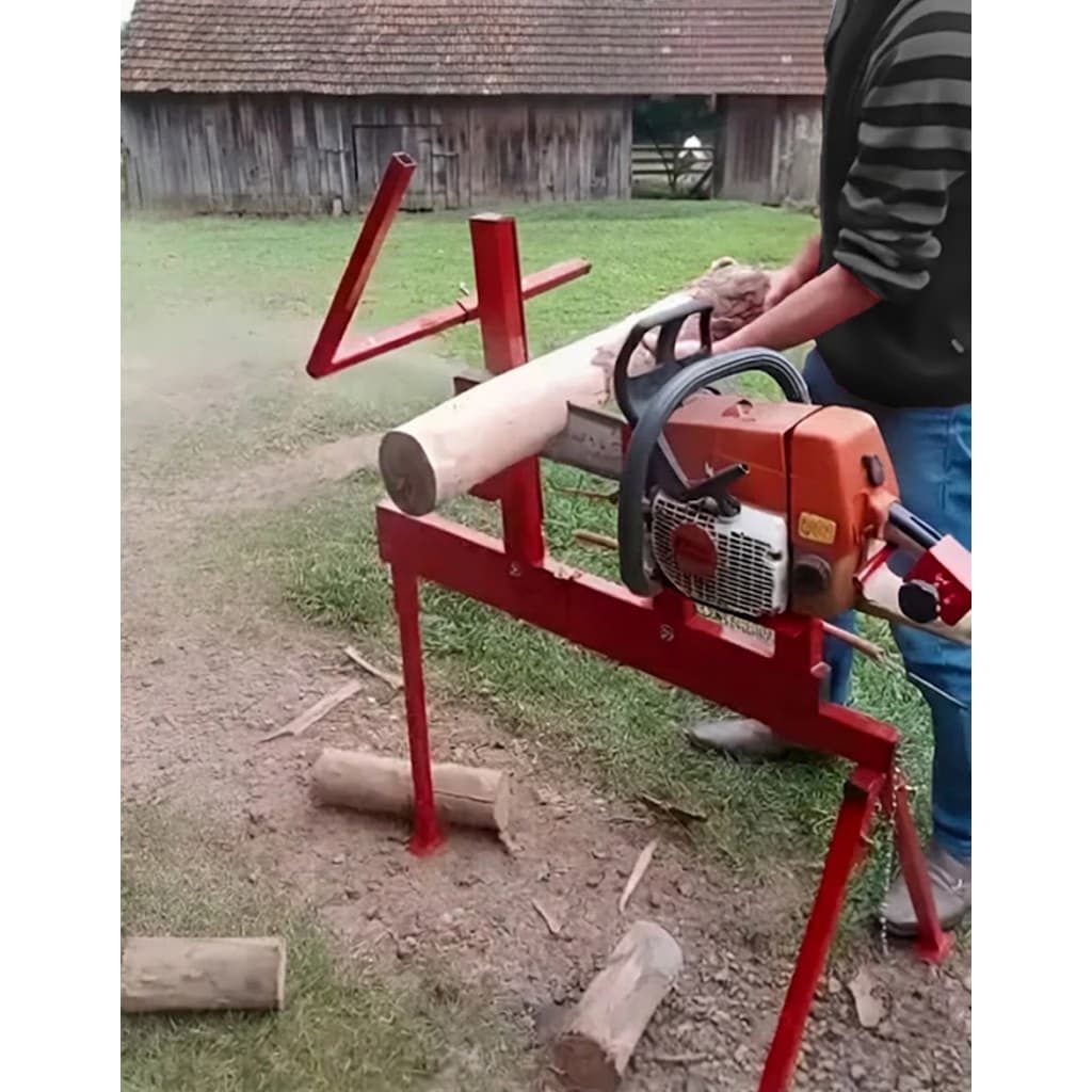 Suporte Cavalete Cortar Lenha Com Motosserra Moto Lenhador Portátil p/ todas motosserra a combustão