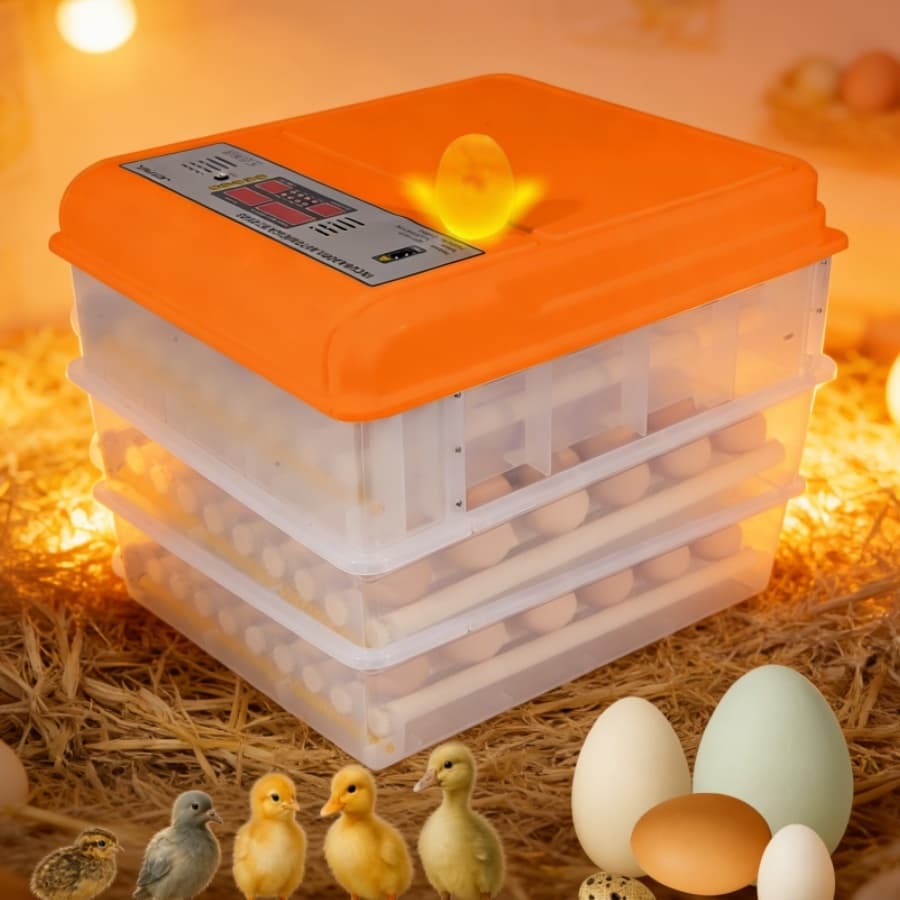 Chocadeira Automática 176 Ovos Rolagem Com Ovoscópio Chocadeira Elétrica Incubadora Fonte De Alimentação Dupla Naranja