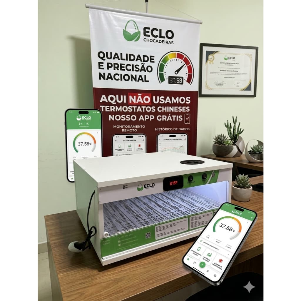 Chocadeira Ovoscópio 36 á 42 Ovos Galinha Automática Digital eclo chocadeira