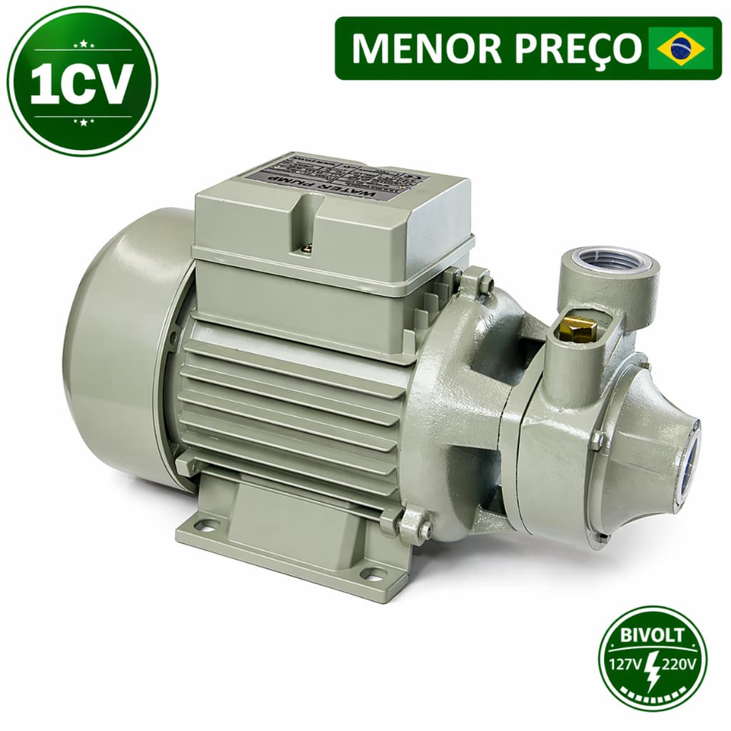 Bomba de Água Periférica 1cv Bivolt Motobomba 1hp Bifásica 110v/220v Qb80 - Oferta