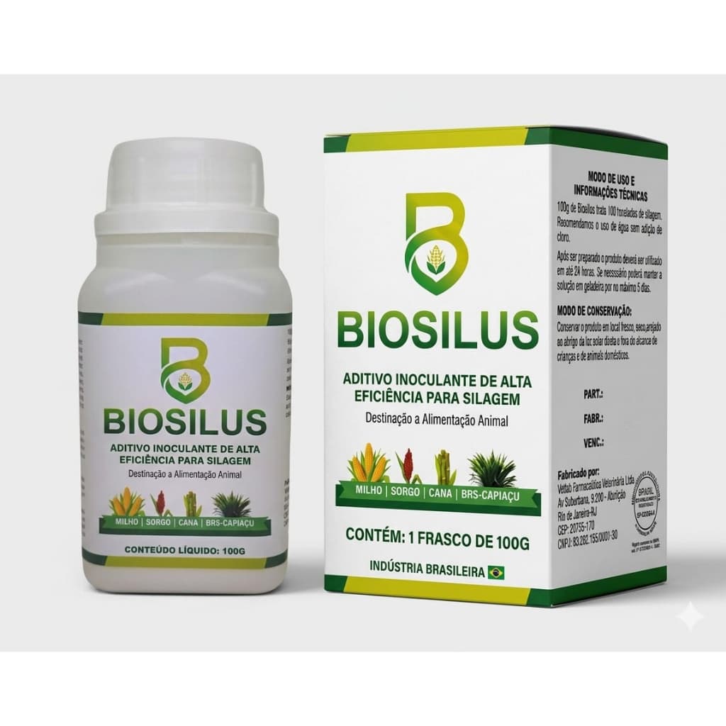 BioSilus 100g Inoculante Biológico de Alta Performance para Todos os Tipos de silagem - Milho - Sorgo - BRS Capiaçu.