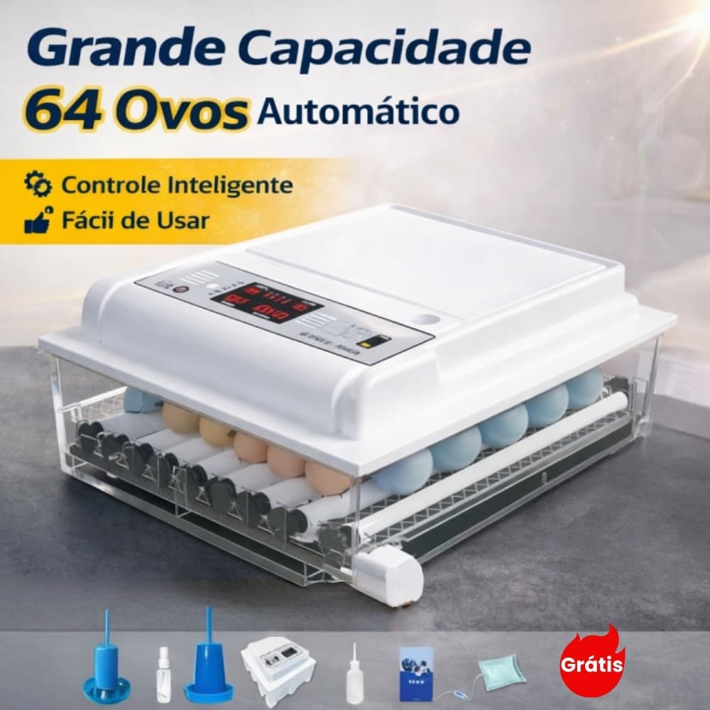 Mini Chocadeira Automática 16-64 Ovos Bivolt 127V/220V Fácil de Usar Incubadora Doméstica