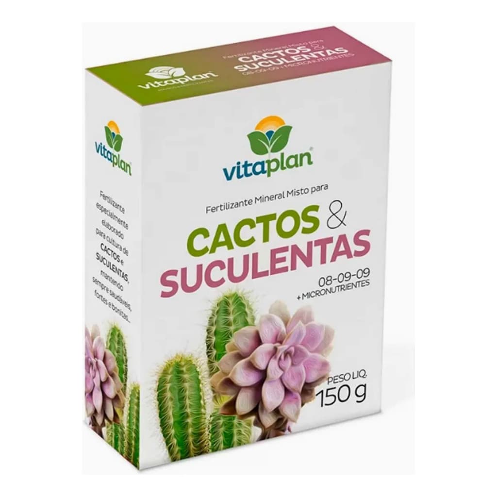 Adubo Fertilizante Para Cactos E Suculentas Vitaplan150g – Crescimento Saudável, Floração e Nutrição