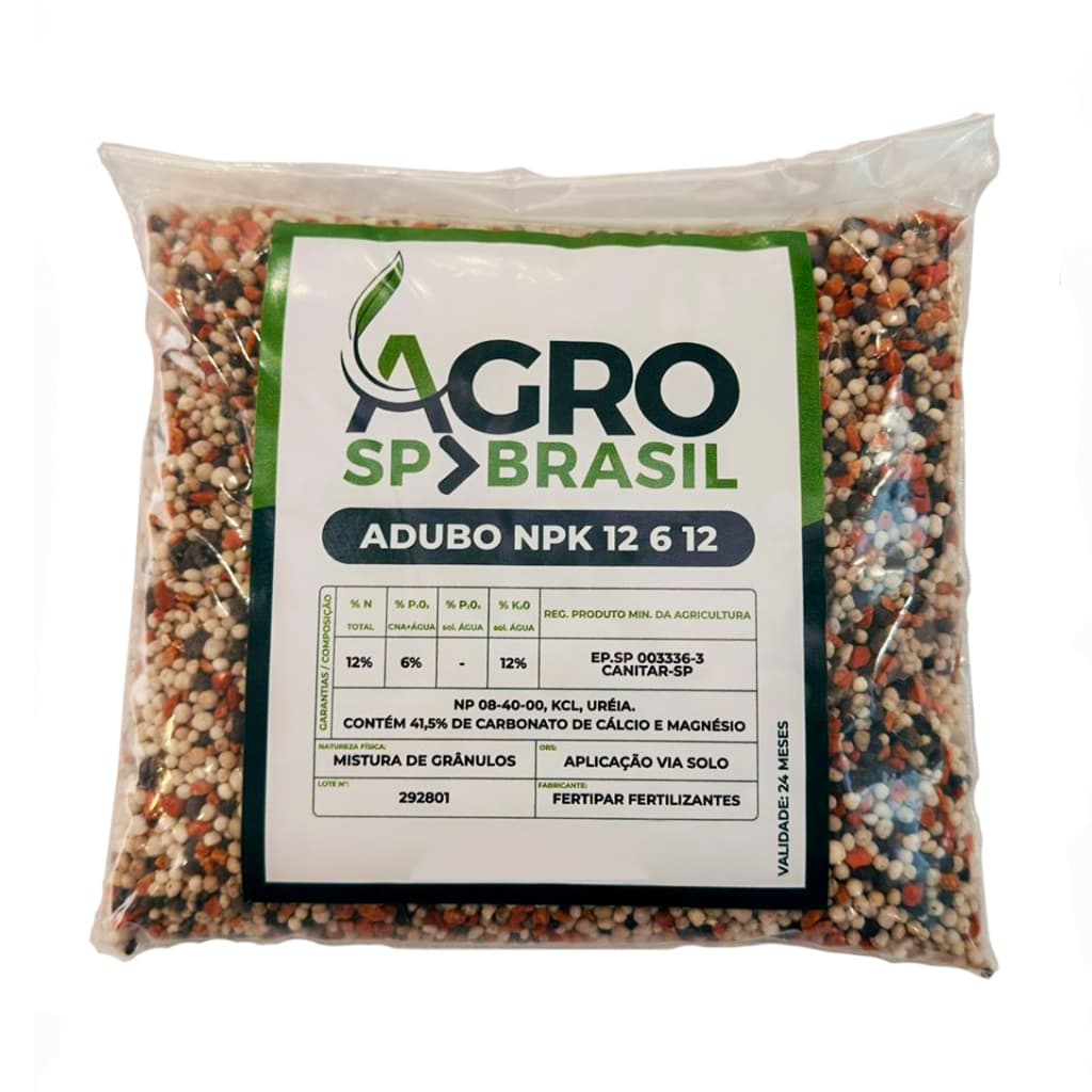 Fertilizante NPK 12 6 12 Granulado Adubo Completo para Plantas Jardim Horta Frutíferas Gramado