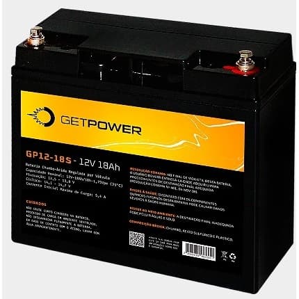 Bateria 18ah Getpower para UPS Nobreak Brinquedos Som Cerca Viva