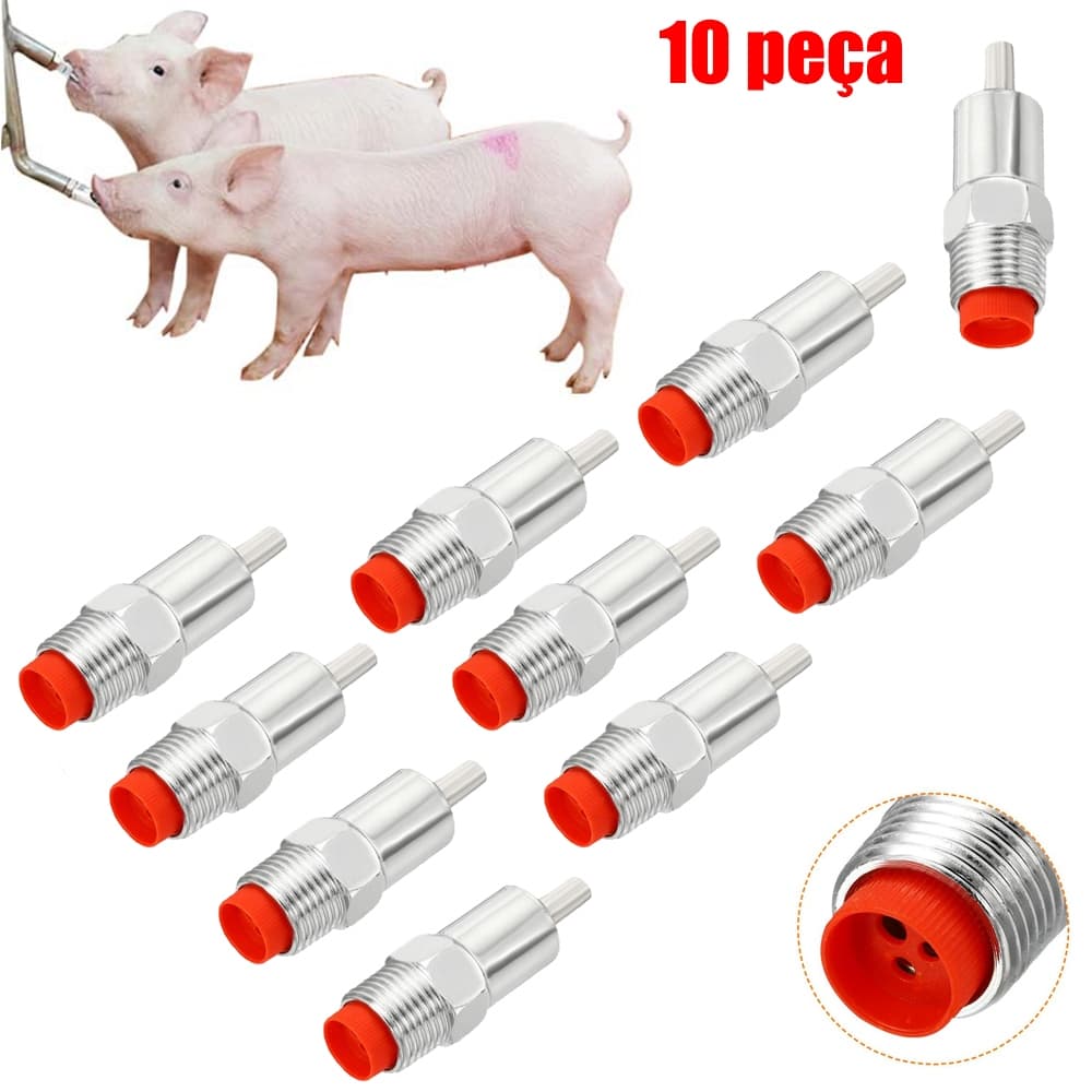 10 peça Bebedouros Suíno Automático Chupeta Para Porco Adulto 7CM Bico de Pato Bebedouro Automático
