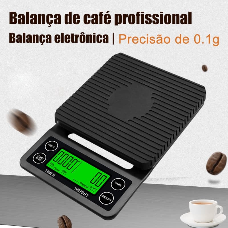Balança eletrônica de café de alta precisão com temporizador,Balança de cozinha digital mini de alta precisão 0,1g