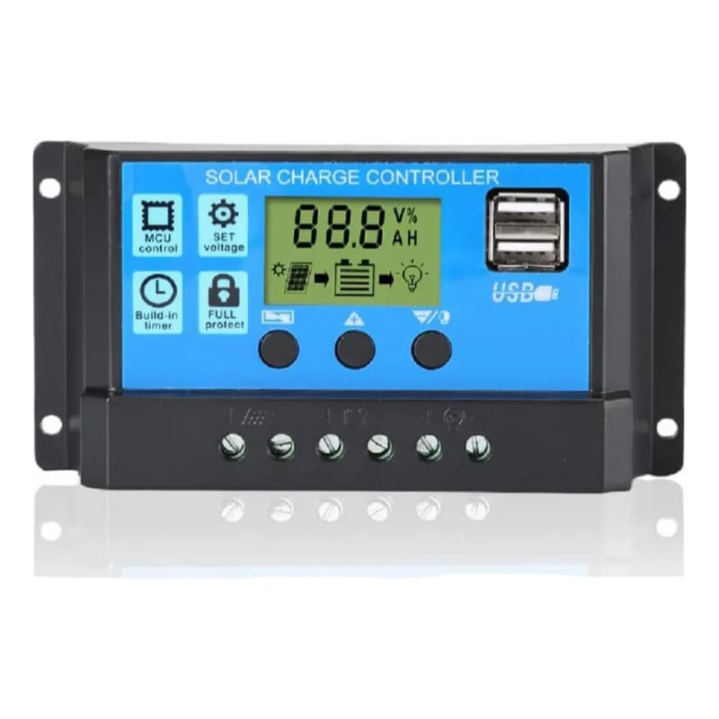 Controlador De Carga Solar 100a 12v-24v Com Portas Usb Dupla
