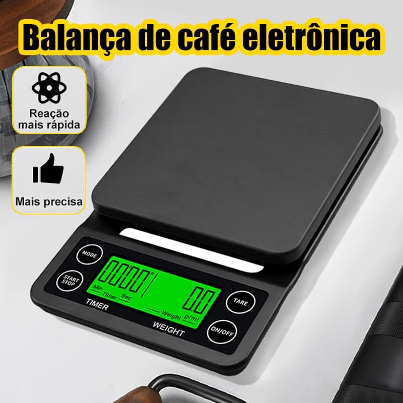 Balança digital de alta precisão para barista com temporizador,0,1g Balança alta precisão ,para preparo de café em casa