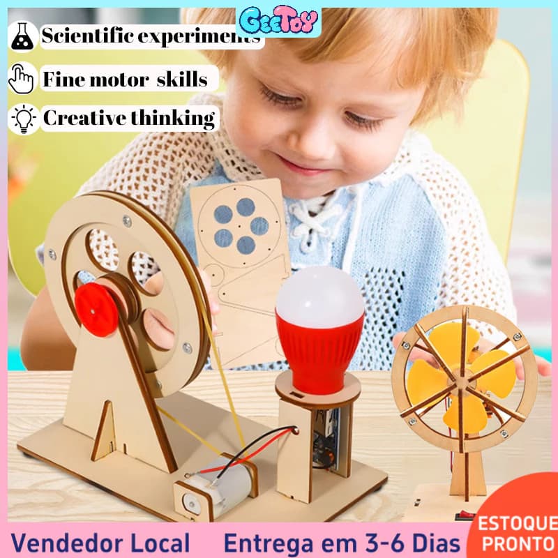 Geetoy Kit Experimentos Científicos Crianças – DIY Modelo Energia Eólica Montagem Puzzle Educativo