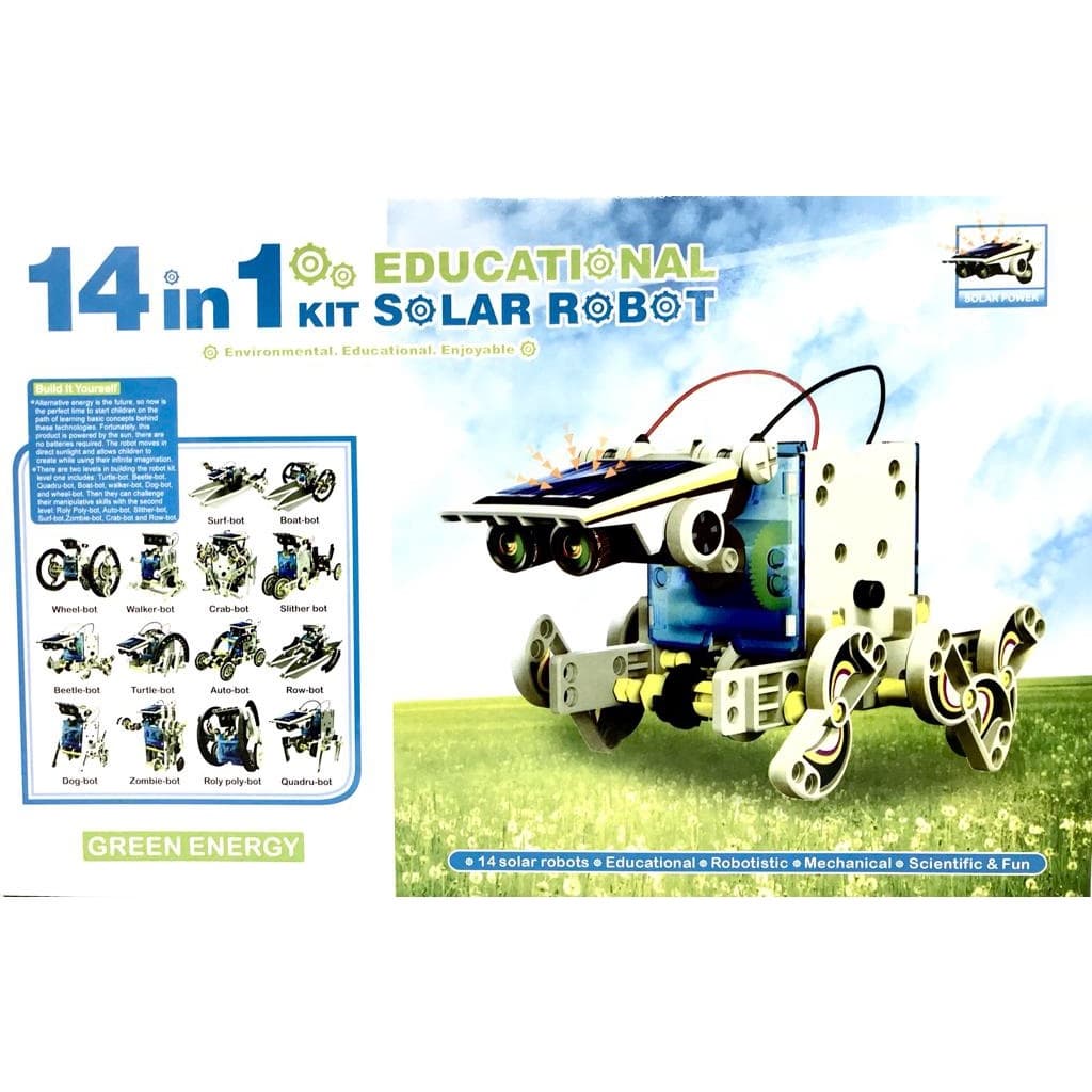 Kit Montagem Robô Solar 14 em 1 Educacional Robótica com painéis solares