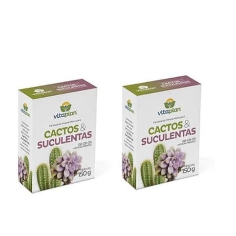 Kit 2 Fertilizante Mineral Cactos Suculentas 150g 08-09-09 Micronutrientes Cacto Suculenta Nutriplan