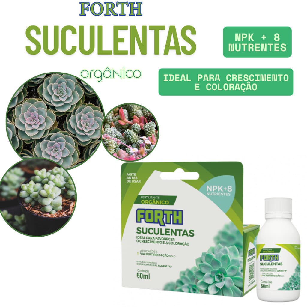Adubo Fertilizante Líquido Forth Suculentas e Cactos Concentrado  NPK + Nutrientes- Adubo Orgânico