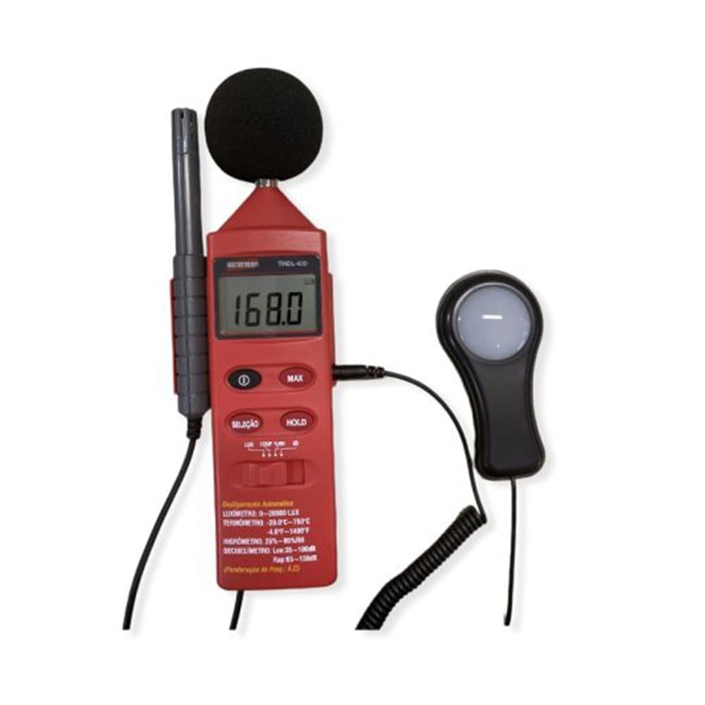 Termo Higrômetro Sonômetro Luxímetro Temperatura Umidade Thdl-400 Portátil Instrutherm Estojo