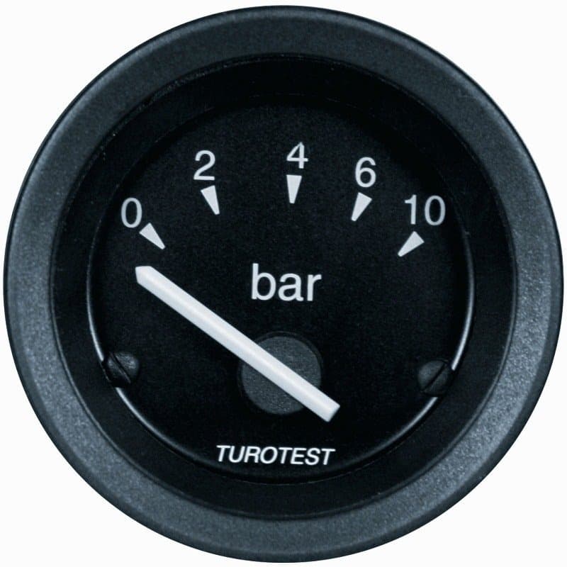 Indicador De Pressao Oleo Barometro 52mm 0-10 Bar - 12v