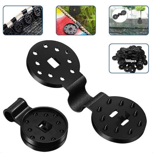 Kit 100 Pçs Presilha Agroclip Fixação Tela Sombrite, Proteção, Sombreamento, Fixadores Plástico Rede Sombra Clip