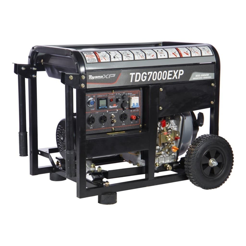 Gerador de energia diesel Tdg7000exp-ats Ready Toyama em preto e cinza