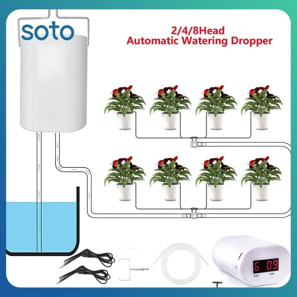 SOTO 2/4/8/16 Controlador De Bomba De Rega Automática De Cabeça Flores Plantas Dispositivo De Irrigação Por Gotejamento Por Aspersão Temporizador De Bomba Dispositivo De Irrigação D