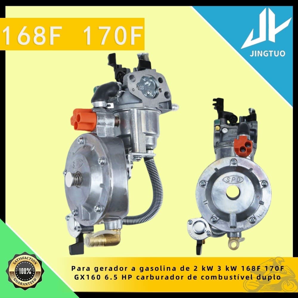 Carburador de combustível duplo 168F 170F para gerador a gasolina 2 kW 3 kW GX160 6.5 HP