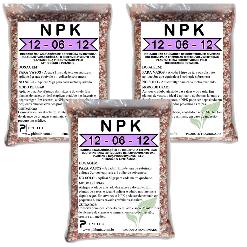 3kg Adubo Fertilizante NPK 12.06.12