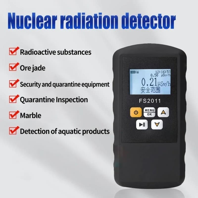 FS2011 2 Em 1 Contador Geiger Detector De Radiação Nuclear Raios X Dosímetro Mármore Ferramentas De Teste Radioativo