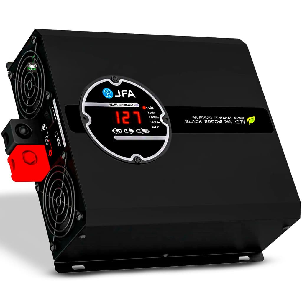 Inversor Solar Off-Grid Tensão Senoidal Pura Energia 2000w 24v P/ 127v Black Jfa