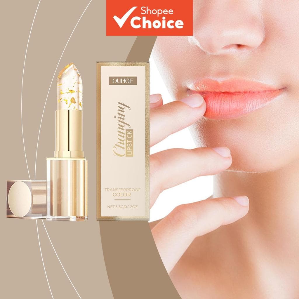  Batom Dourado Muda de Cor 3,5g - Batom Transferproof Muda de Cor, Batom para Mulheres e Meninas, Muda de Cor com a