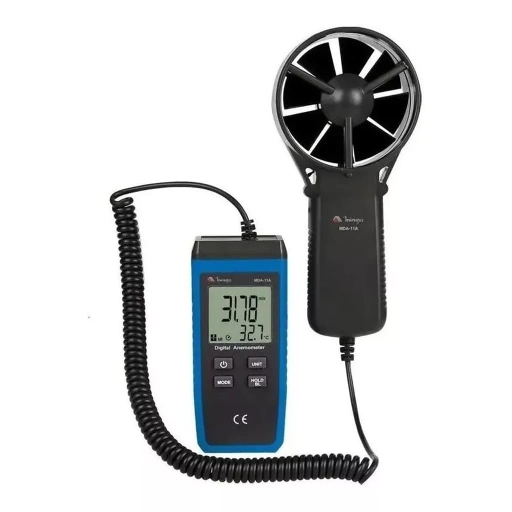 Termo Anemômetro Digital Display Lcd Duplo Mda-11a Minipa
