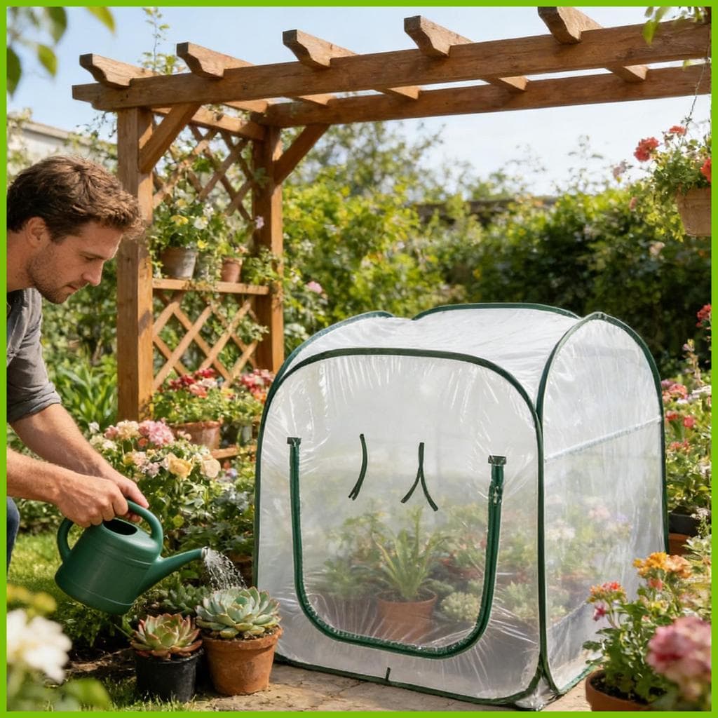 Estufas Para Exterior Claro Dobrável Mini Planta Crescer Tenda Pequena Estufa O Inverno Jardinagem Vaso De Flores iadbr