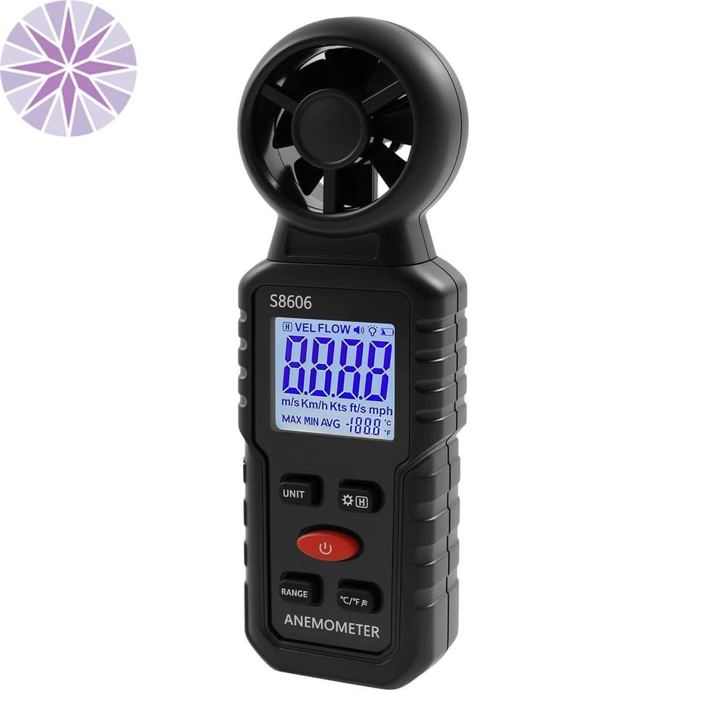 Anemômetro Digital De Plástico , Dados Abrangentes , Medidor De Vento Portátil , Display Retroiluminado Transparente Par