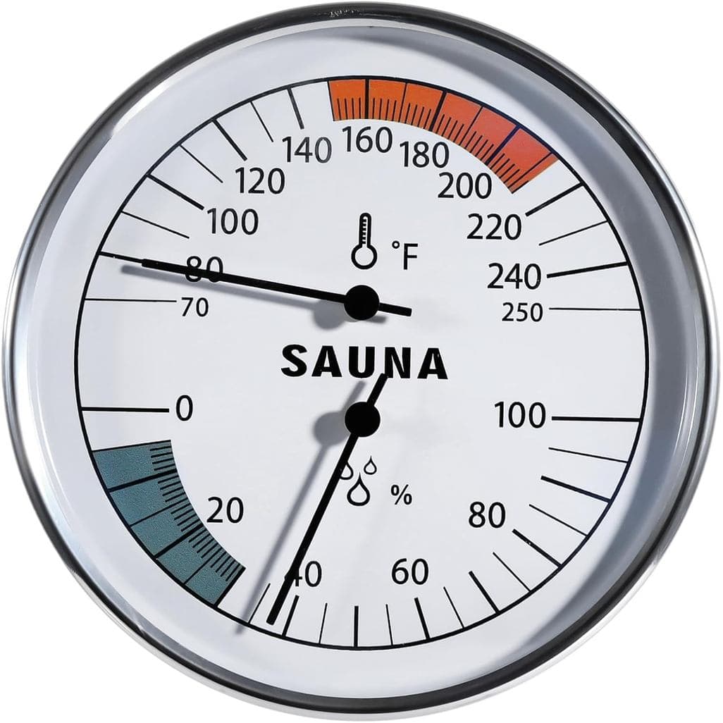 Termômetro Higrômetro para Sauna, 2 em 1, Termômetro Higrômetro em Fahrenheit para Sala de Sauna, Medidor de Temperatura