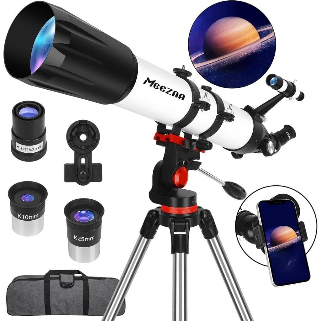 Telescópio, Telescópio Profissional de Alta Potência para Adultos, Abertura de 90mm, Telescópios Refratores de 800mm par