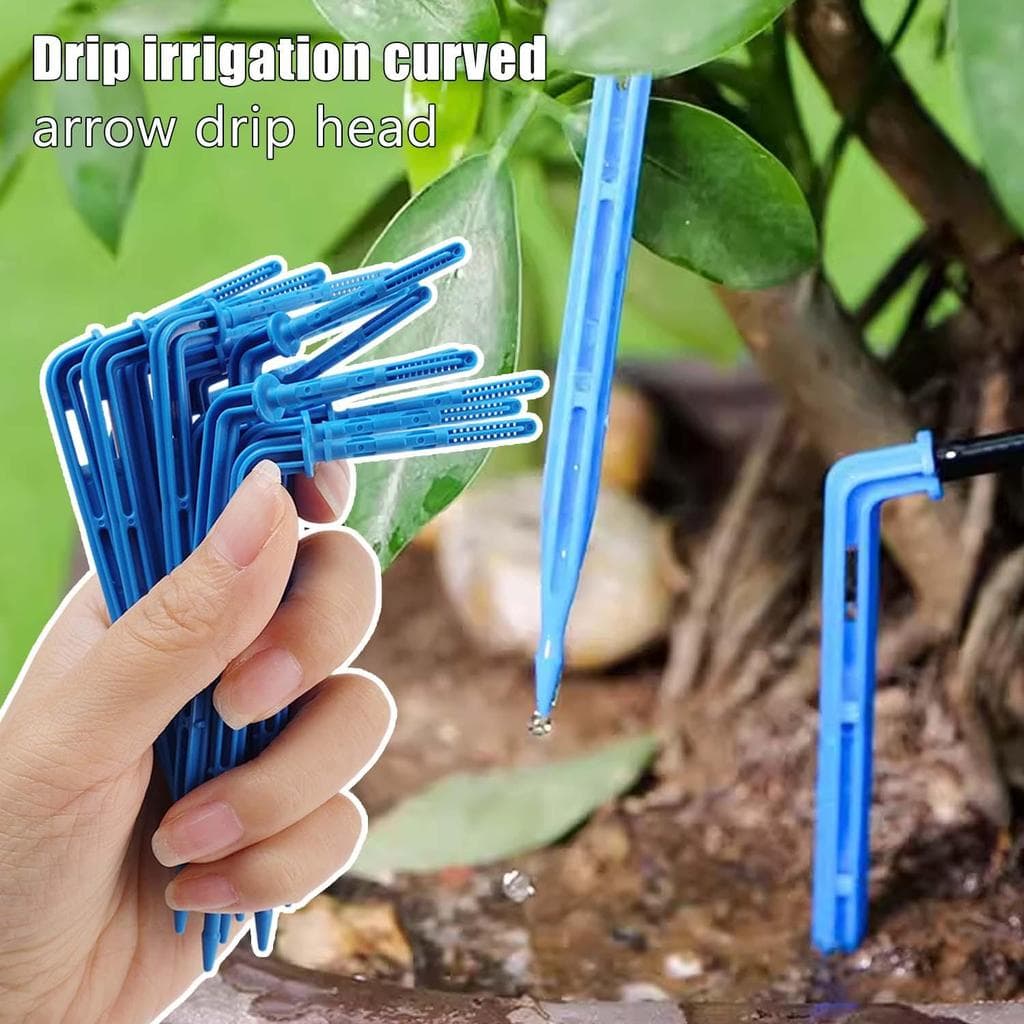Kit De Sistema De Irrigação Por Gotejamento Com Seta Curvada Para Jardim-Conector De Mangueira Gotejadora De 90 Graus-Mi